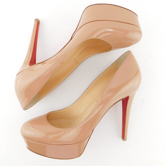 CHRISTIAN LOUBOUTIN Nude Platform Heel Pumps 38.5 - Picture 4 of 8